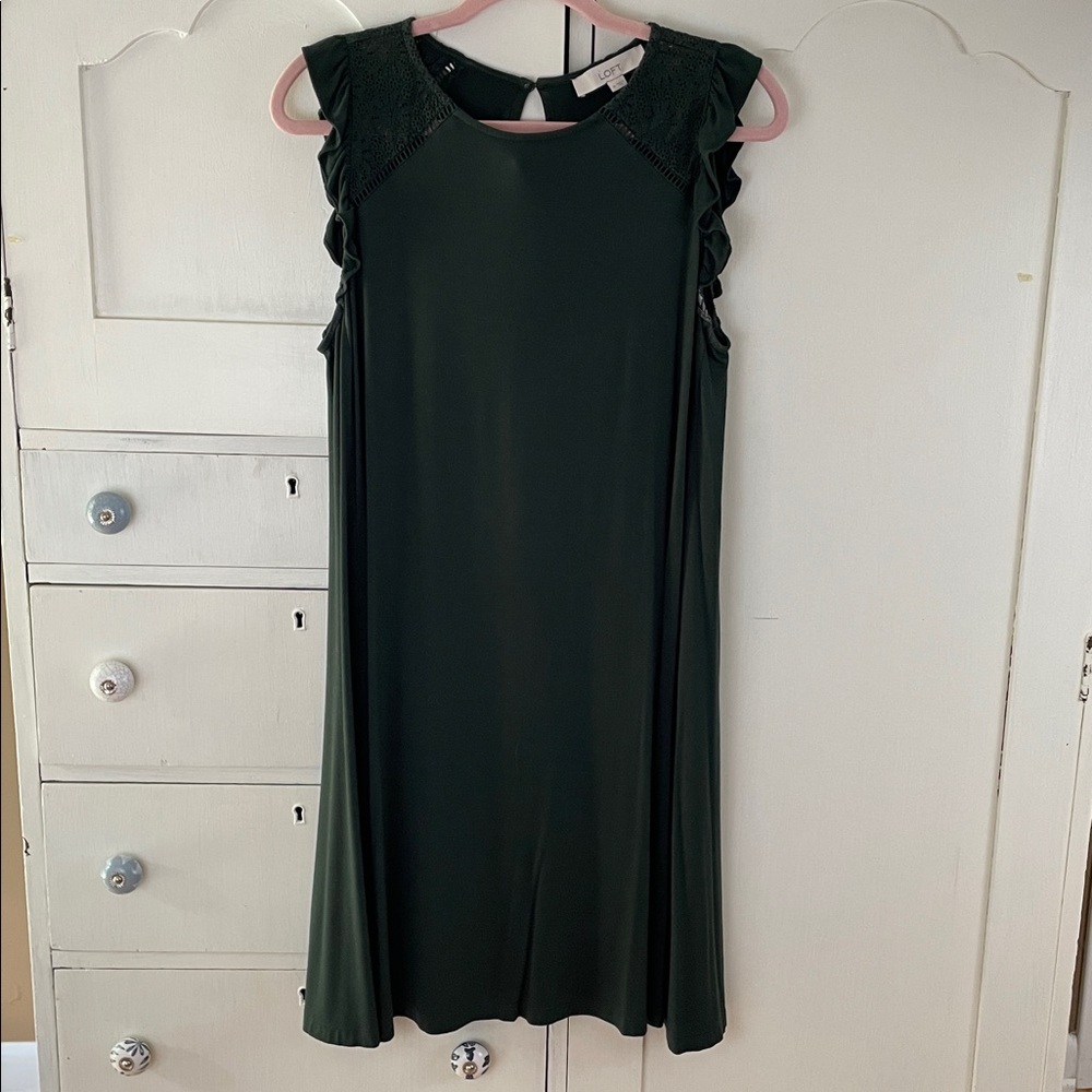 LOFT midi dress dark Green M